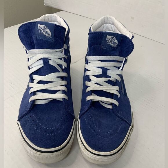 Vans Other - Vans Mens SK8 Hi Top Blue White Stripe Casual Shoes Skater Sneakers Size 9.5